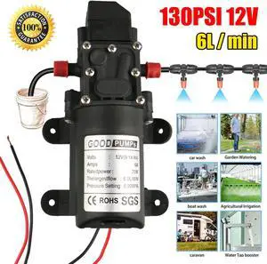 12V Water Pump 130PSI Self Priming Pump Diaphragm High Pressure Automc Switch