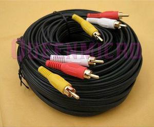50Ft 3-RCA Composite AV Audio Video Gold Plated Cable Male to Male 50' Foot