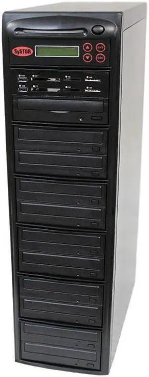 Systor Multi Media Center PLUS - Flash Memory Drive (USB/SD/CF/MS/MMC) to Disc Backup + 1 to 10 SATA DVD Duplicator (PMBC-P-10)