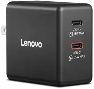 Lenovo Dual USB-C 65W GaN Power Adapter Lenovo Dual USB-C 65W GaN Power Adapter