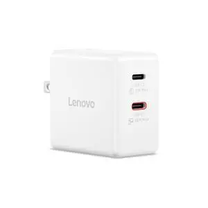 Lenovo Dual USB-C 65W GaN Power Adapter (White) Lenovo Dual USB-C 65W GaN Power Adapter (White)