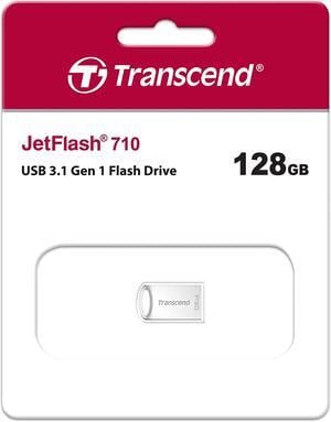 Transcend TS128GJF710S MAH 128GB USB 3.1 Gen 1 Flash Drive Transcend JetFlash 710 Silver Rectangular