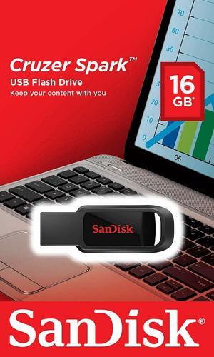 SanDisk SDCZ61-016G-G35 BVP 16GB USB 2.0 Flash Drive r15MB/s w5MB/s SanDisk Cruzer Spark Black/Red Retractable