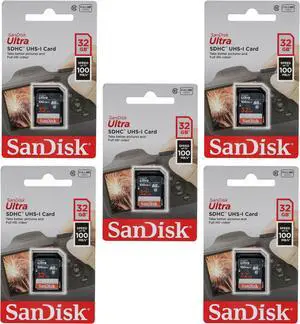 SanDisk Kit of Qty 5 x SanDisk Ultra 32GB SDHC SDSDUNR-032G-GN3IN