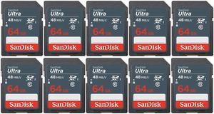 SanDisk Kit of Qty 10 x SanDisk Ultra 64GB SDXC SDSDUNB-064G-GN3IN