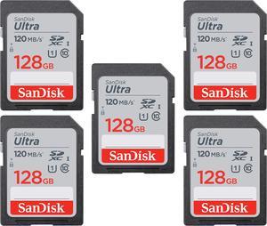SanDisk Kit of Qty 5 x SanDisk Ultra 128GB SDXC SDSDUN4-128G-GN6IN with Cases