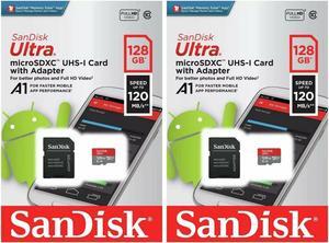 SanDisk Kit of Qty 2 x SanDisk Ultra 128GB microSDXC SDSQUA4-128G-GN6MA
