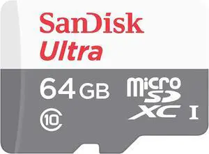 SanDisk Kit of Qty 1 x SanDisk Ultra 64GB microSDXC SDSQUNR-064G-GN3MN with Case