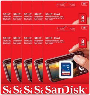 SanDisk Kit of Qty 10 x Sandisk 32GB SDSDB-032G-B35 Card with Plastic cases and 1 USB Reader