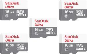 SanDisk Kit of Qty 5 x SanDisk Ultra 16GB microSDHC SDSQUNS-016G-GN3MN