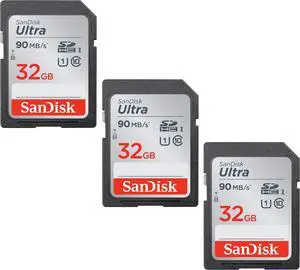 SanDisk Kit of Qty 3 x SanDisk Ultra 32GB SDHC SDSDUNR-032G-GN6IN