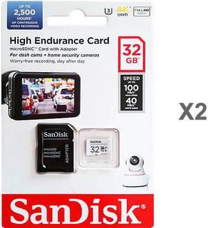 SanDisk Kit of Qty 2 x SanDisk High Endurance 32GB microSDHC SDSQQNR-032G-GN6IA