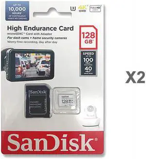 SanDisk Kit of Qty 2 x SanDisk High Endurance 128GB microSDXC SDSQQNR-128G-GN6IA