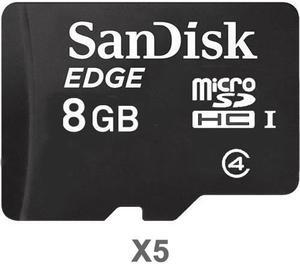SanDisk Kit of Qty 5 x SanDisk Edge 8GB microSDHC SDSDQAB-008G