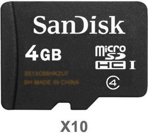 SanDisk Kit of Qty 10 x SanDisk 4GB microSDHC SDSDQAB-004G