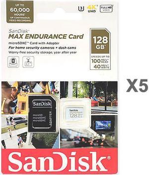 SanDisk Kit of Qty 5 x SanDisk Max Endurance 128GB microSDXC SDSQQVR-128G-GN6IA