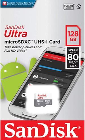SanDisk Kit of Qty 2 x SanDisk Ultra 128GB microSDXC SDSQUNS-128G-GN6MN