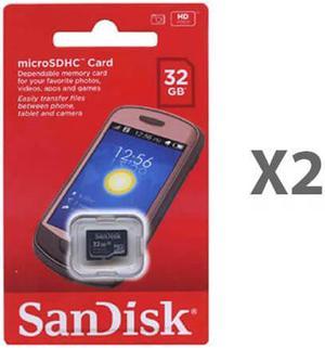 SanDisk 32GB microSDHC Class 4 SDSDQM-032G-B35 Memory Card Retail (2 Pack) without Adapter