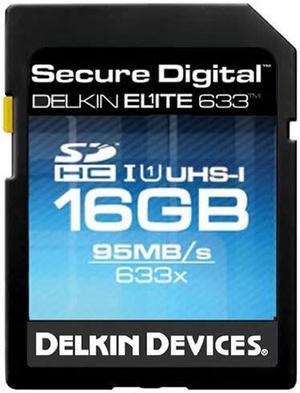 Delkin BBSDELITE633-16GB CRA 16GB 9p SDHC Elite 633x r95MB/s UHS-I U1 Secure Digital High Capacity Bulk