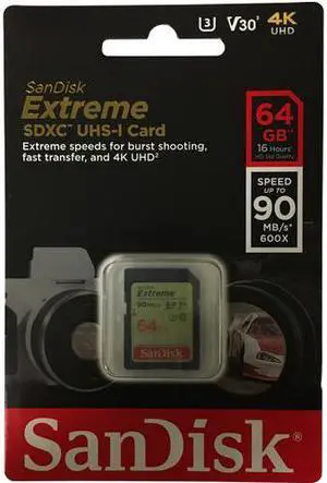 SanDisk 64GB SDXC Card Class 10 SDSDXVE-064G-GNCIN w/o Adapter Gold w/ Clam