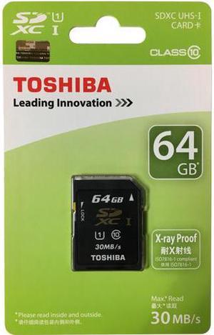 Toshiba SD-K064GR7AR30 CVK 64GB 9p SDXC r30MB/s w12MB/s Class 10 UHS-1 U1 Secure Digital Extended Capacity Card