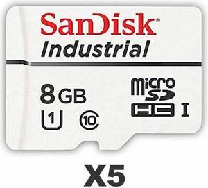 SanDisk 8GB Industrial Grade MLC Micro SDHC Class 10 SDSDQAF3-008G-I Memory Card Bulk (5 Pack)