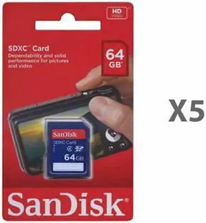 SanDisk 64GB Secure Digital Extended Capacity (SDXC) Card Class 4 SDSDB-064G-B35 (5 Pack)