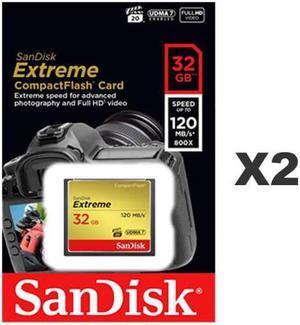 SanDisk Kit of Qty 2 x Sandisk Extreme CF 32GB SDCFXSB-032G-G46 Card
