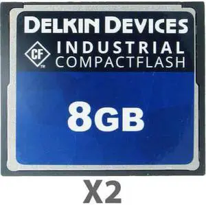 Delkin Kit of Qty 2 x Delkin Industrial SLC CF 8GB DDICF08-U Card