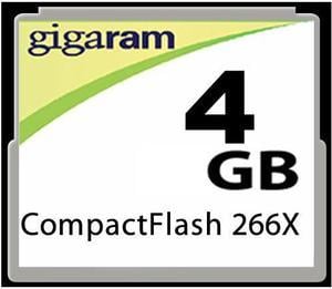 Gigaram CF-4GB-266X-LI BRI 4GB 50p CF 266x r43MB/s w40MB/s GR Label CompactFlash Card Bulk