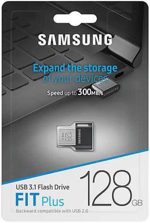 Samsung MUF-128AB/EU MAH 128GB USB 3.1 Flash Drive r300MB/s Samsung Fit Plus Black/Silver w/o Cap