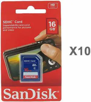 SanDisk Kit of Qty 10 x Sandisk 16GB SDHC SDSDB-016G-B35 Card
