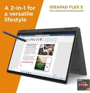 (81X20005US) Lenovo Flex 5 14" 2-in-1 Laptop, 14.0" FHD (1920 x 1080) Touch Display, AMD Ryzen 5 4500U Processor, 16GB DDR4, 256GB SSD, AMD Radeon Graphics, Digital Pen Included, Win 10, 81X20005US, G