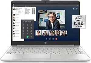HP 15-Inch FHD Laptop, 10th Gen Intel Core i5-1035G1, 8 GB RAM, 256 GB Solid-State Drive, Windows 10 Home (15-dy1036nr, Natural Silver) (Renewed) (2Z289UA#ABA-cr)