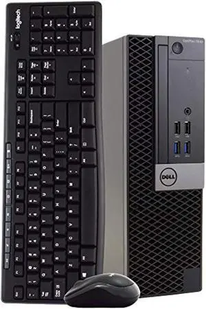 Dell OptiPlex 7040 Small Form Business Desktop Computer PC, Intel i5-6500 3.2GHz, 8GB DDR4 RAM, 256GB SSD, Windows 10 Pro, Wireless Keyboard  and  Mouse, New 16GB Flash Drive, DVD, WiFi (BTG-00024929)