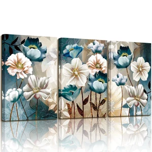 SERIMINO 3 Piece Blue Lotus Wall Art for Living Room, Floral Canvas Prints | Set of 3, 12 x 16 in Elegant Blue Floral Wall Decor, Lotus Flower Pictures for Bedroom, Ready To Hang, Vibrant Colors SERIMINO 3 Piece Blue Lotus Wall Art for Living Room, Floral Canvas Prints | Set of 3, 12 x 16 in Elegant Blue Floral Wall Decor, Lotus Flower Pictures for Bedroom, Ready To Hang, Vibrant Colors