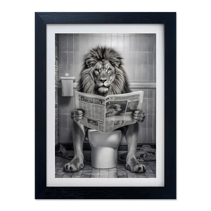 Bathroom Wall Decor Black and White Lion in Toilet Picture Print Funny Bathroom Wall Art Animal Artwork Bathroom Wall Decor Black and White Lion in Toilet Picture Print Funny Bathroom Wall Art Animal Artwork