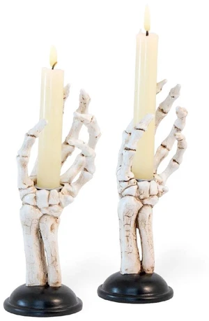 Boston International Halloween Taper Candle Holders, Set of 2, 3 x 8-Inches, Skeleton Hands Boston International Halloween Taper Candle Holders, Set of 2, 3 x 8-Inches, Skeleton Hands
