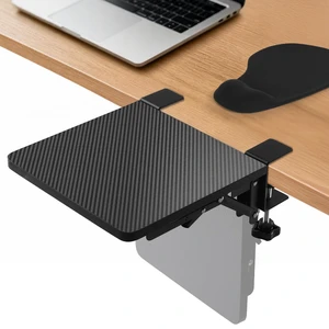 Ergonomics Foldable Desk Extender Tray with a Mouse Pad, 9"x9" Elbow Arm Rest with Clamp On Desktop Mount, 90° Foldable Armrest Support for Home and Office Use, Black Ergonomics Foldable Desk Extender Tray with a Mouse Pad, 9"x9" Elbow Arm Rest with Clamp On Desktop Mount, 90° Foldable Armrest Support for Home and Office Use, Black