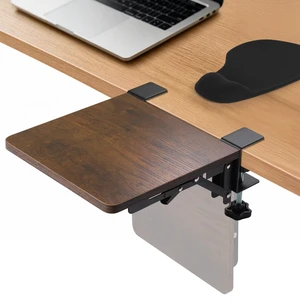 Ergonomics Foldable Desk Extender Tray with a Mouse Pad, 9"x9" Elbow Arm Rest with Clamp On Desktop Mount, 90° Foldable Armrest Support for Home and Office Use, Rustic Brown Ergonomics Foldable Desk Extender Tray with a Mouse Pad, 9"x9" Elbow Arm Rest with Clamp On Desktop Mount, 90° Foldable Armrest Support for Home and Office Use, Rustic Brown