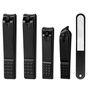 Clipper Set, 5 PCS Ultra Sharp Nail Clipper Set Stainless Steel Nail Cutter Fingernails and Toenail Clipper Cutter for Women Men (Black), Stainless Steel Nail Cutter & File, Black Clipper Set, 5 PCS Ultra Sharp Nail Clipper Set Stainless Steel Nail Cutter Fingernails and Toenail Clipper Cutter for Women Men (Black), Stainless Steel Nail Cutter & File, Black