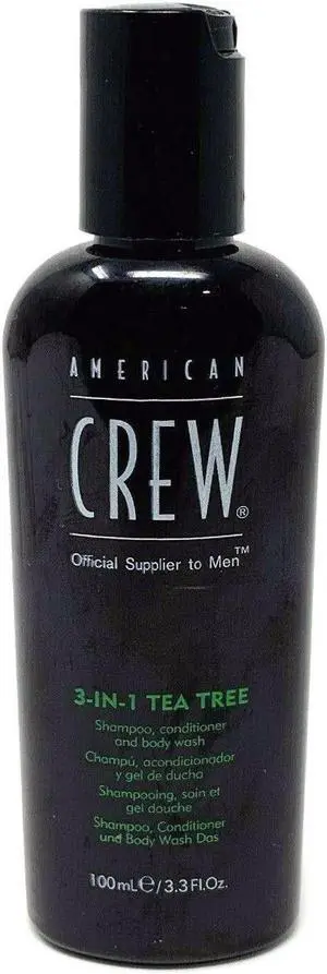 American Crew 3-In-1 Tea Tree Shampoo Conditioner Body Wash 3.3oz 100ml