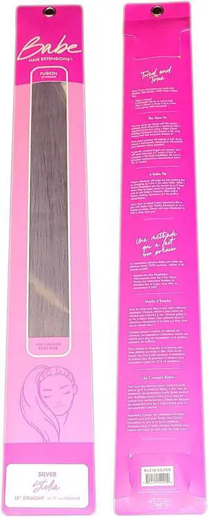 Babe Fusion Extensions 18 Inch Stella #Silver 20 Pieces 100% Human Remy Hair