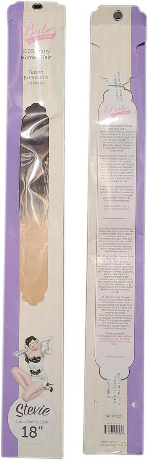 Babe Fusion Extensions 18 Inch Stevie #Ombre 1B-60 20 Pieces 100% Human Remy Hair