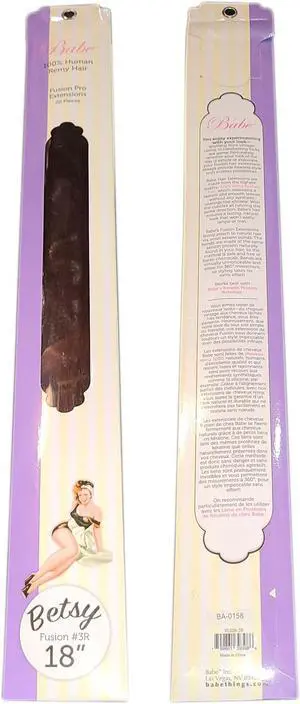 Babe Fusion Pro Extensions 18 Inch Betsy #3R 20 Pieces 100% Human Remy Hair