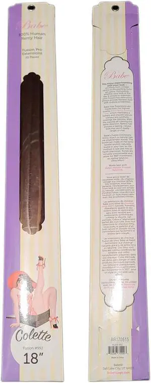 Babe Fusion Pro Extensions 18 Inch Colette #99J 20 Pieces 100% Human Remy Hair
