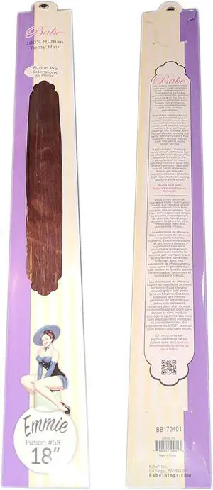 Babe Fusion Pro Extensions 18 Inch Emmie #5R 20 Pieces 100% Human Remy Hair