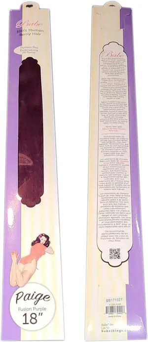Babe Fusion Pro Extensions 18 Inch Paige #Purple 20 Pieces 100% Human Remy Hair