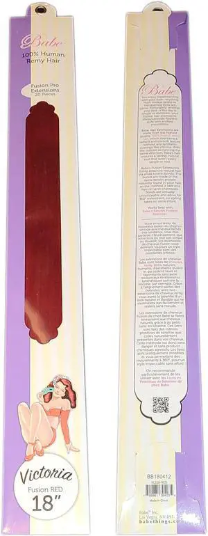 Babe Fusion Pro Extensions 18 Inch Victoria #Fusion Red 20 Pieces 100% Human Remy Hair