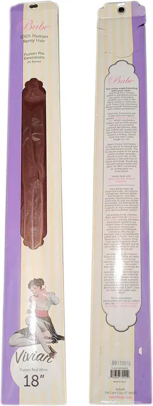 Babe Fusion Pro Extensions 18 Inch Vivian Fusion Red Wine 20 Pieces 100% Human Remy Hair
